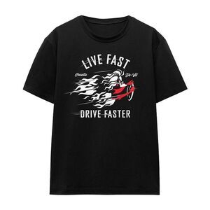 Disney Villains Unisex Adult Live Fast, Drive Faster Cruella De Vil T-Shirt / Bl